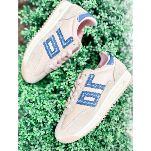 NWOB Back 70 Jogger Z sneakers in camel, navy, and pink Sz 38, $180 - Picture 2 of 10